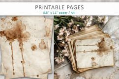 vintage coffee stain paper background, journal supplies Product Image 4