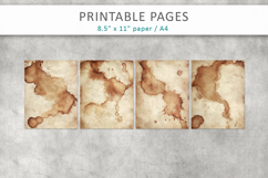 vintage coffee stain paper background, aged paper Product Image 2