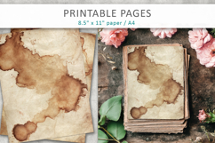 vintage coffee stain paper background, aged paper Product Image 3