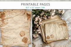 vintage coffee stain paper background, vintage paper texture Product Image 4