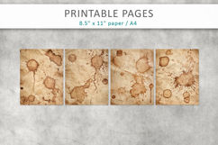 old paper background with stains coffee, junk journal page Product Image 2