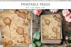 old paper background with stains coffee, junk journal page Product Image 3