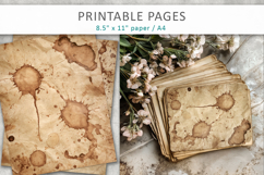 old paper background with stains coffee, junk journal page Product Image 4