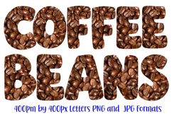Coffee Beans Lettering Font Food Type ABC PNG JPG by Squeeb Creative