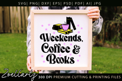 Weekends Coffee Books SVG Reading Trendy Bookish Book Lover Product Image 7