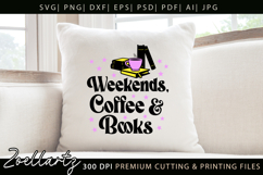 Weekends Coffee Books SVG Reading Trendy Bookish Book Lover Product Image 8
