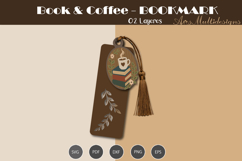 Book and COffee Bookmark SVG Product Image 3