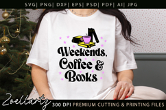 Weekends Coffee Books SVG Reading Trendy Bookish Book Lover Product Image 3