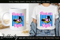 Books Coffee SVG Happy Book Lover Bookish T-shirt Mug Design Product Image 2