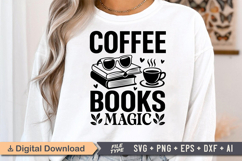 Coffee Books Magic SVG, Book Lover SVG, Reading SVG Product Image 1