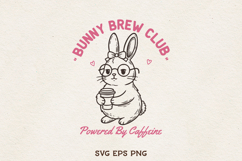 Bunny Brew Club SVG Coffee Bunny Easter PNG EPS Product Image 1