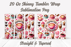 Cafecito Y Chisme Tumbler Wrap PNG, Coffee Tumbler, Mexican Product Image 2