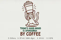 Retro Coffee Line Art Clipart, Funny Puns SVG | PNG | EPS Product Image 1