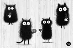 Funny Coffee Cats PNG, Morning Coffee PNG, Cute Coffee Cats Product Image 1