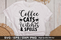Coffee cats witches &amp; spells - Halloween SVG Design Product Image 1