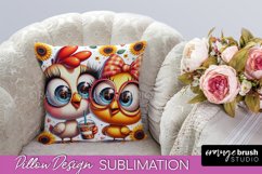 Funny Chicken Pillow Cover, Pillow Case Sublimation Design Product Image 1