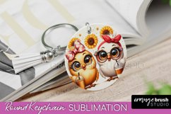 Funny Chicken Keychain - Coffee Keychain Sublimation PNG Product Image 1