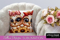 Funny Chicken Pillow Cover, Pillow Case Sublimation Design Product Image 1