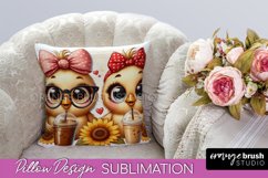 Funny Chicken Pillow Cover, Pillow Case Sublimation Design Product Image 1