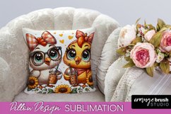 Funny Chicken Pillow Cover, Pillow Case Sublimation Design Product Image 1