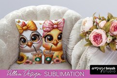 Funny Chicken Pillow Cover, Pillow Case Sublimation Design Product Image 1