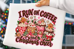 I Run on Coffee and Christmas Cheer PNG | Gingerbread Png Product Image 3