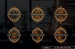 Coffee Circle Frame Vintage Retro Vector Product Image 1