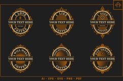 Coffee Circle Frame Vintage Retro Vector Product Image 2