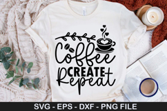 Coffee Create Repeat - Coaster SVG Design Product Image 1