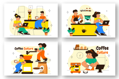 10 Coffee Shop Culture Illustration Product Image 3