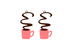Coffee Cup Earrings Laser Cut Template Product Image 2