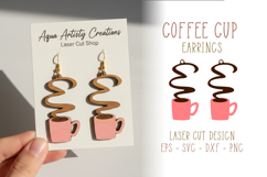 Coffee Cup Earrings Laser Cut Template Product Image 1