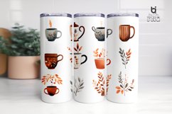 Coffee Cup Watercolor Pattern Tumbler Design Product Image 4