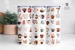 Coffee Cup Watercolor Pattern Tumbler Design Product Image 6