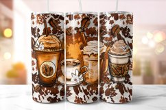 Coffee Cups Tumbler Wrap Sublimation, Coffee Tumbler PNG Product Image 1