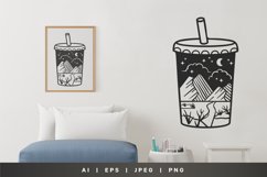 Drinking Cup with Mountain and Road Scenery at Night Product Image 1