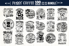 Funny coffee quotes Bundle 100 designs SVG, Funny animals Product Image 4