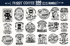 Funny coffee quotes Bundle 100 designs SVG, Funny animals Product Image 6