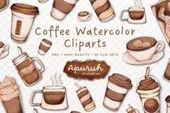 Coffee Watercolor Set Clipart Product Image 1
