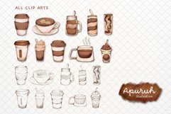 Coffee Watercolor Set Clipart Product Image 4