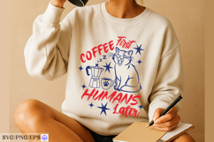 Cat Coffee Funny Hand-drawn PNG SVG Design Product Image 3