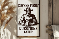 Cowboy Coffee SVG Bundle PNG | 7 Funny Western Coffee Quotes Product Image 5
