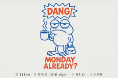 Retro Coffee Line Art Clipart, Funny Puns SVG | PNG | EPS Product Image 1