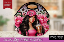 Floral Girl Lunch Bag - Coffee Lover Lunch Bug PNG Product Image 1