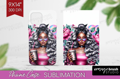Floral Girl Phone Case PNG - Coffee Lover Case PNG Product Image 1