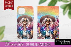 Floral Girl Phone Case PNG - Coffee Lover Case PNG Product Image 1