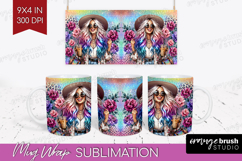 Floral Girl Mug Wrap - Coffee Lover Mug PNG Sublimation Product Image 1
