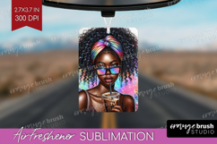 Floral Girl Air Freshener PNG - Coffee Lover PNG Sublimation Product Image 1
