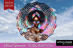 Floral Girl Wind Spinner Sublimation PNG - Coffee Lover Product Image 1