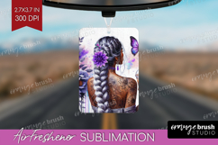 Floral Girl Air Freshener PNG - Coffee Lover PNG Sublimation Product Image 1